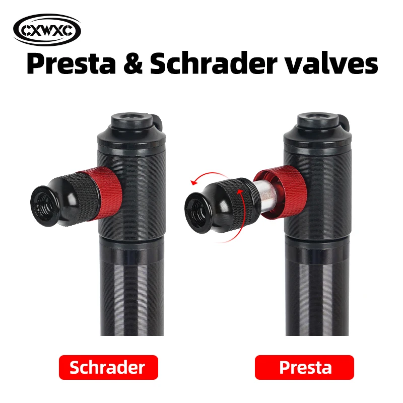 CXWXC Multifunctional Bike CO2 Pump 100psi Bicycle Hand Air Pump Tire Inflator Schrader Presta Valve MTB Road Cycling Pump