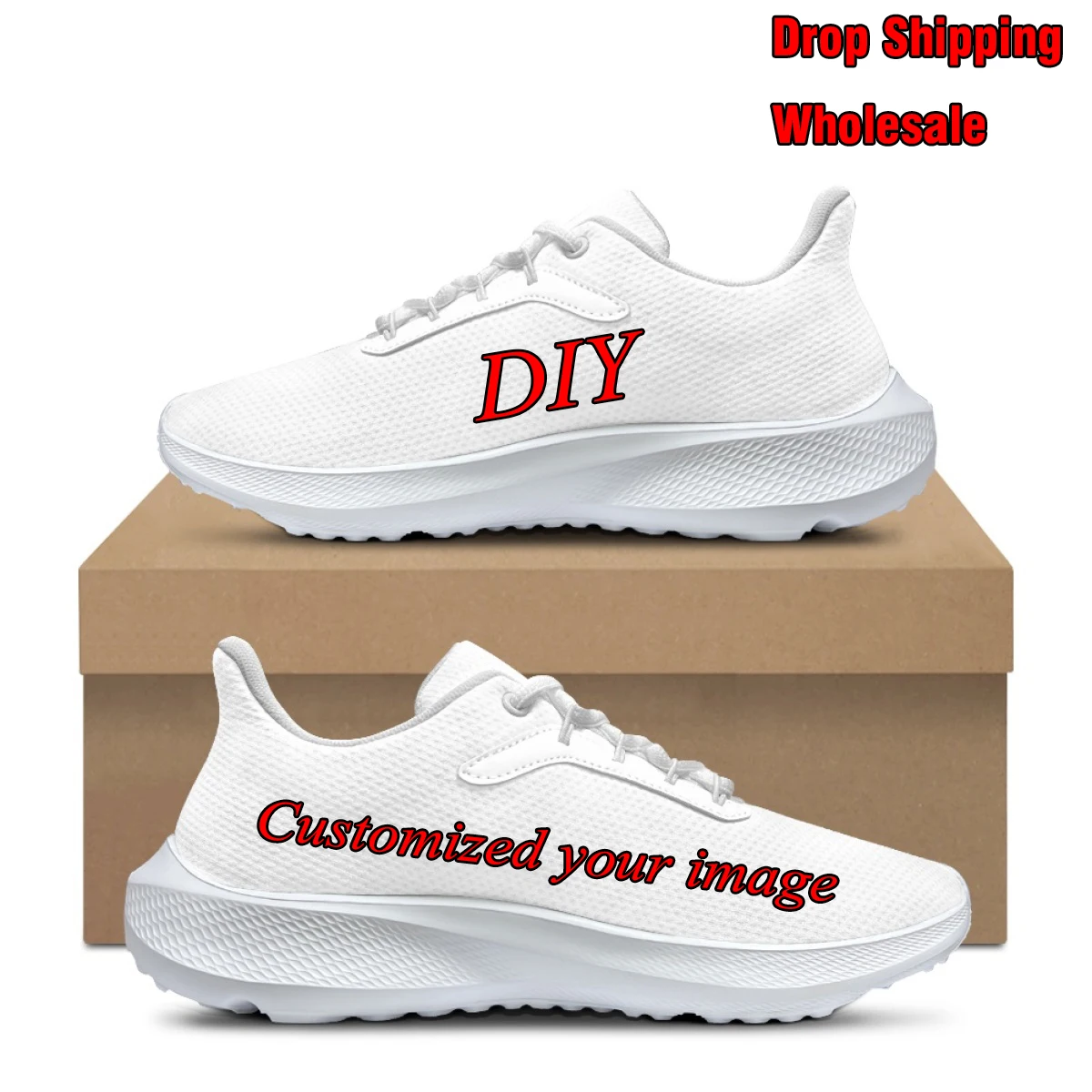 INSTANTARTS DIY Running Shoes for Women Men Customize Image Sport Sneakers Male Teenager College Footwear Wholesale Dropshipping