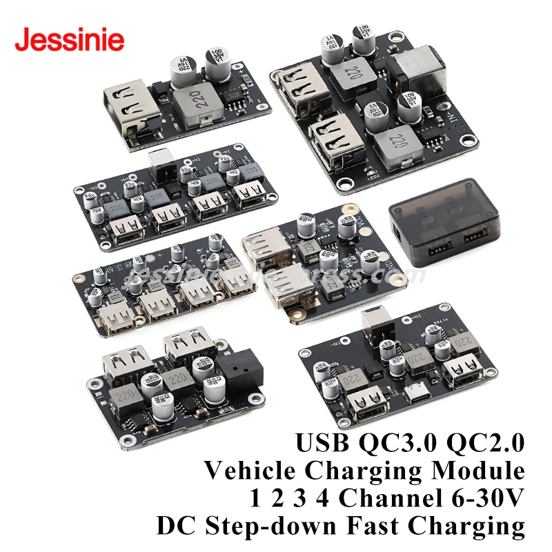 USB QC2.0 QC3.0 DC-DC Converter Charging Power Step Down Buck Module DC To DC 5V 9V 12V 24V 6-30V Fast Charger Circuit Board