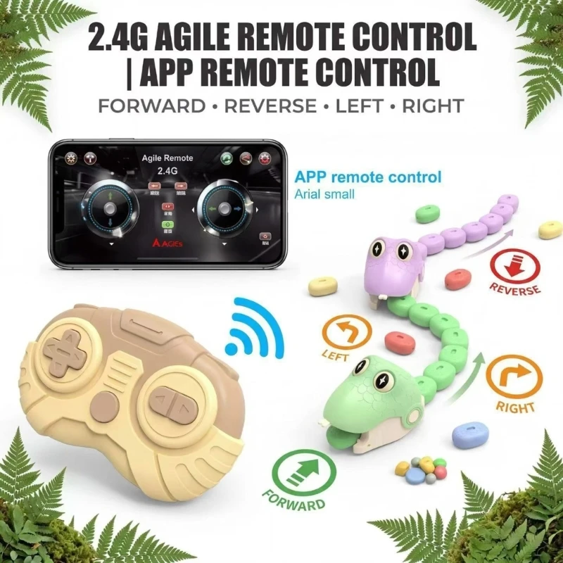 XXFE Remote Controlled Growing Snake Game with Pickup, Individual Play, and Two-Player Parent-Child Mode for Kids