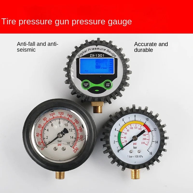 Oil Immersion Digital Display High Precision Tire Pressure Gauge Car Tire Pressure Gauge Tire Barometer Tires Pressure Gun Head