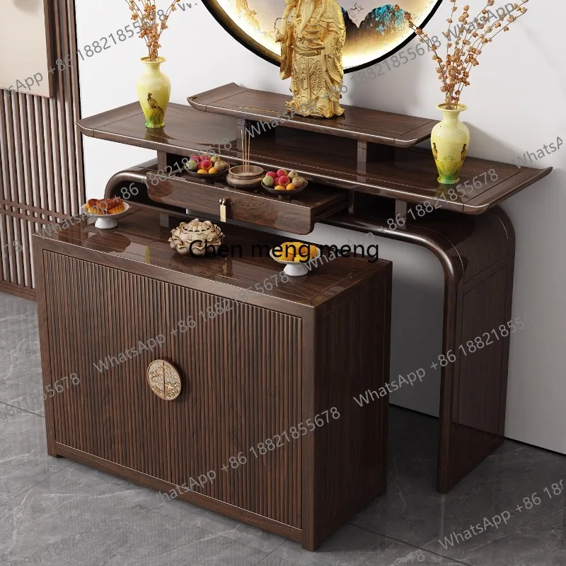 

New Chinese style offering table Incense case Solid wood shrine Shrine Fotai Buddhist Hall Household offering table