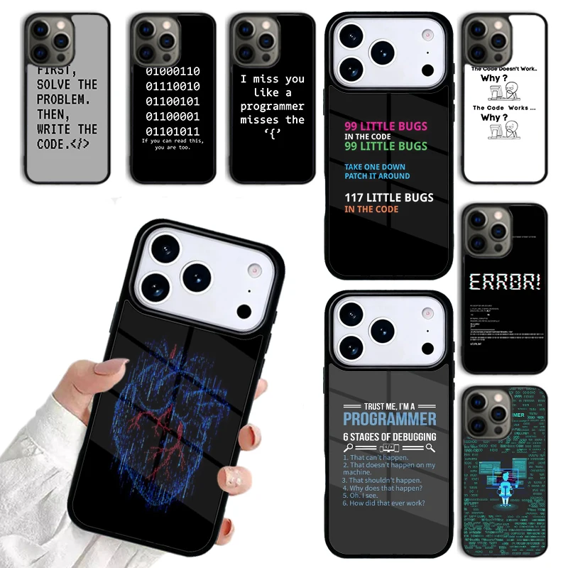 The Code design programmer Phone case For iPhone 17 16 15 14 Plus 13 12 11 Pro Max 17air Funda For magnetic Magsafe Cover