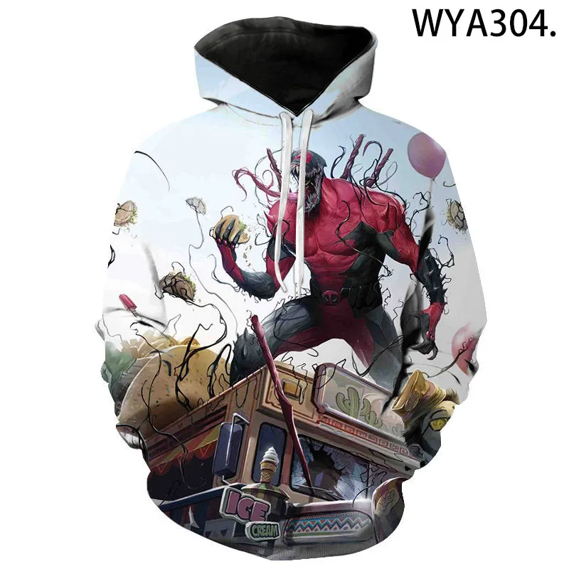 Miniso Venom Spring Fall Hoodies Casual Men Women Children Fashion Sweatshirts 3D Printed Streetwear Boy Girl Kids Cool Coat