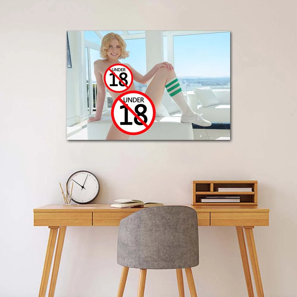 شقراء الجمال قماش اللوحة الكبار المشارك ديكور المنزل مخصص جدار صورة فنية لغرفة النوم غرفة المعيشة #3