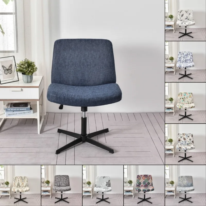 Armless Criss Cross Office Desk Chair Cover Slipcover,Accent Mid Back Wide Swivel Task Vanity Slipper Chair Protector