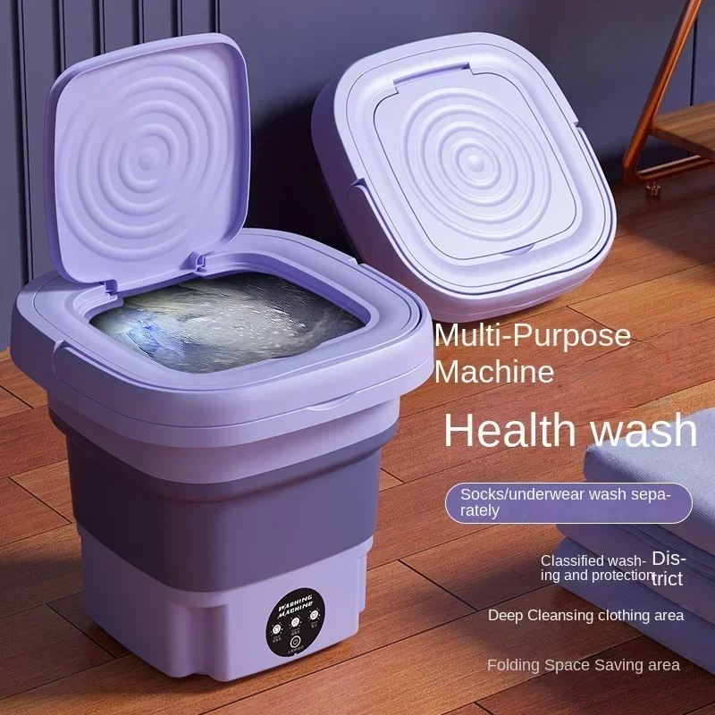 Mini Portable Folding Washing Machine Bucket for Clothes Socks Underwear Cleaning 8L Clothes Washer Travel Washing Machine