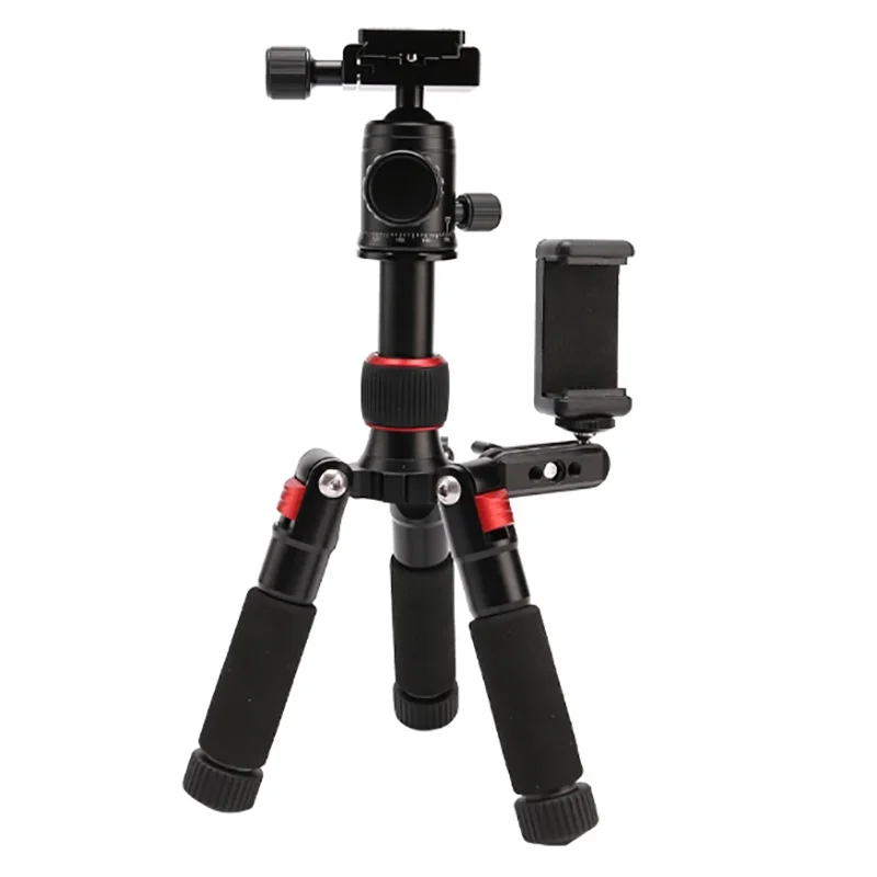 Trípode portátil, soporte de viaje ligero, mini trípode de vídeo de escritorio con cabezal de bola de 360 grados, adecuado para zapatos de viaje al aire libre