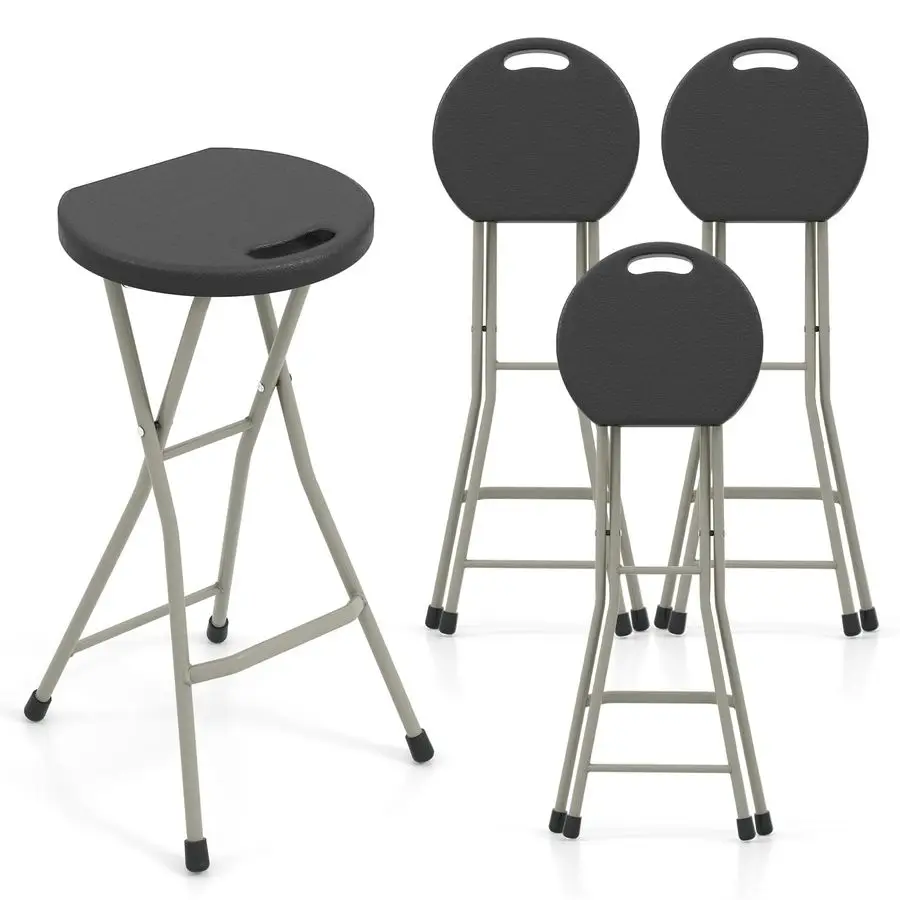 

Folding Stool, 28in Portable Collapsible Bar Stool with Handle amp Steel Frame, 330lbs Sturdy Foldable Lightweight Metal Chair f