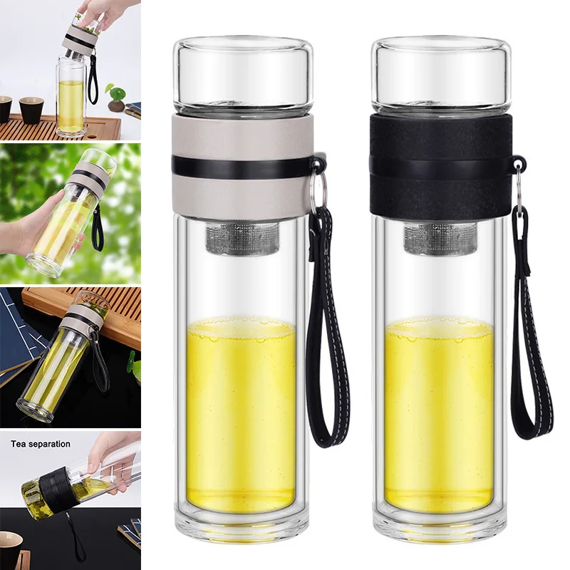 Tea strainer Borosilicate Glass Bottle  Infuser Travel Mug with Strainer LBShipping  tea cup  filter  for Loose Leaf