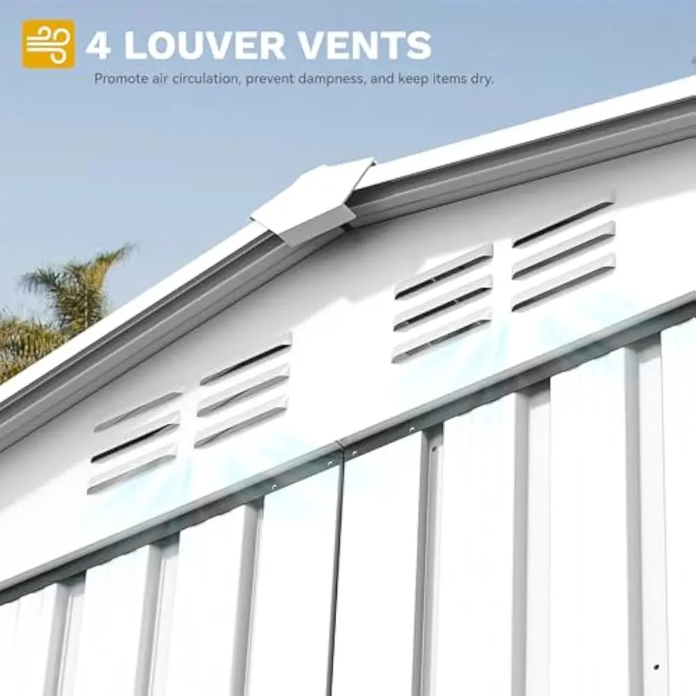 โรงเก็บของกลางแจ้งขนาด 6x4 ฟุต ทนทานต่อสภาพอากาศ พร้อมประตูล็อคและระบบระบายอากาศ สำหรับเก็บเครื่องตัดหญ้า