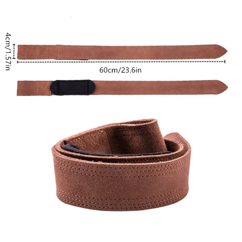 Imagen 2 del producto Correas de muñeca de cuero para levantamiento de pesas, bandas para dominadas, Fitness, culturismo, entrenamiento, correas de levantamiento de gimnasio con agarre de piel de vaca antideslizante