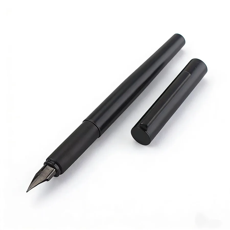

Высококачественная перьевая ручка с ультратонким пером 0,38 мм, из нержавеющей стали, чёрная, металлическая, для бизнеса, офиса, письма и каллиграфии