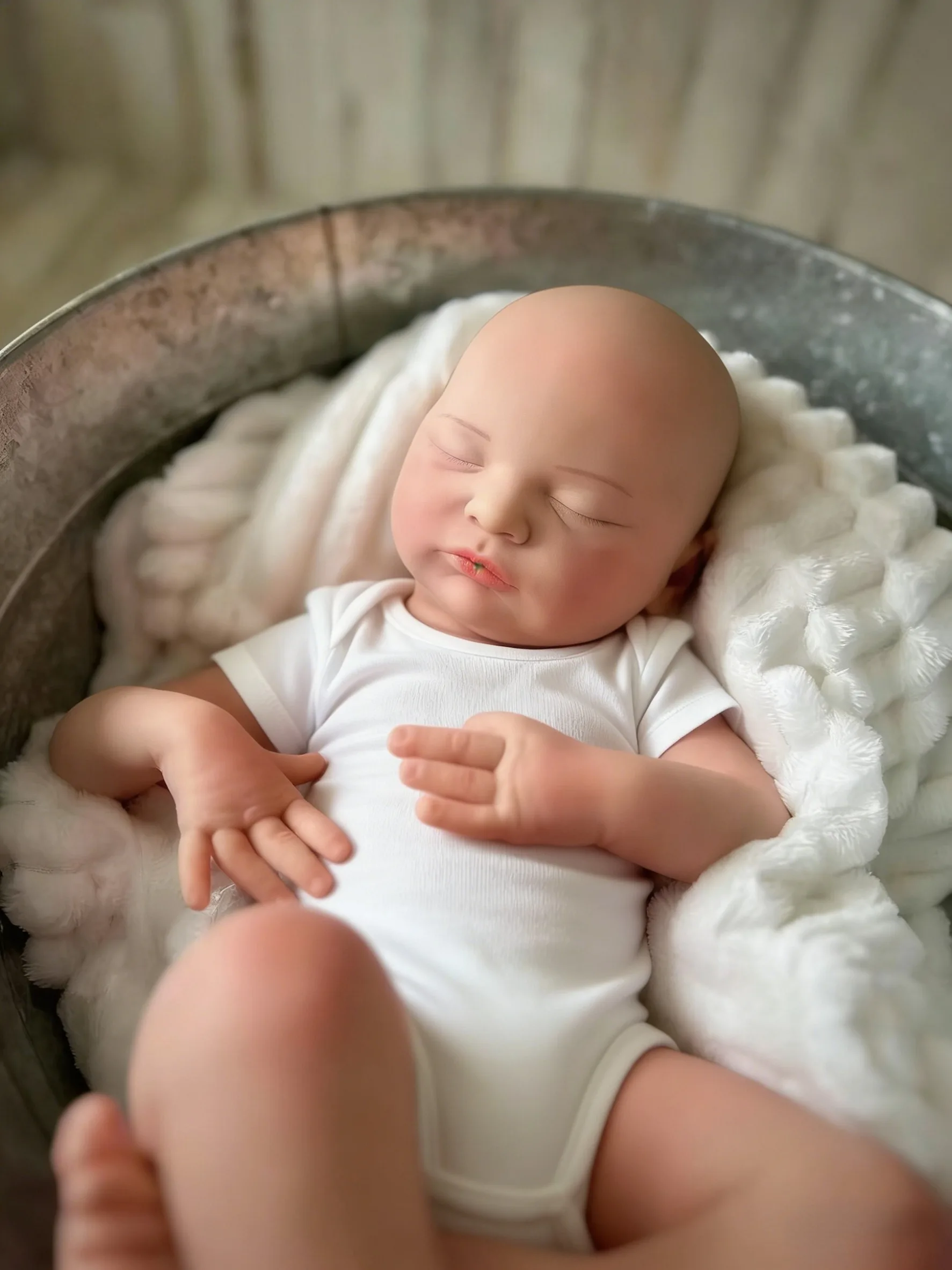 

Aizwa1 18 Inch Laura Silicone Girl Bebe Reborn Handmade Lifelike 3D Painted Skin Newborn Baby Girl For Birthday Gifts