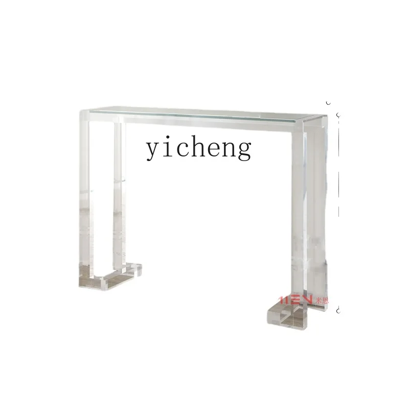 

ZC Transparent Acrylic Table Transparent Console Organic Glass Ultra Narrow Table