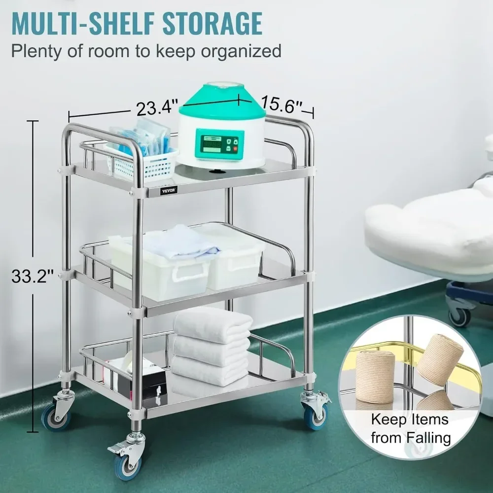 Carro utilitario, carro comercial con ruedas y estante, carritos de catering con ruedas, carritos de laboratorio dental médico