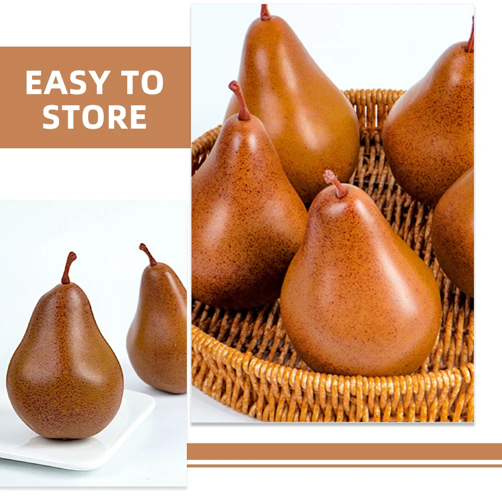 4 Pcs Artificial Fruit Simulation Model Decorative Fake Pear Multi-function Foams Pretend Play Ornament Miniature