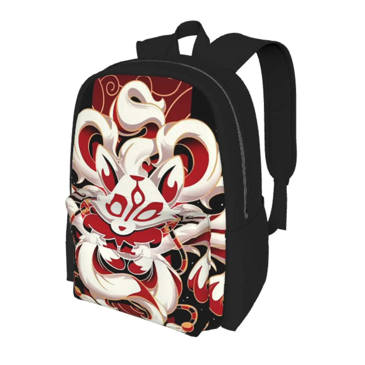 

Fox Spirit Kitsune Japanese Kabuki Student Backpack School Bag Hiking Travel Daypack for Men Women Bookbag Shoulder Bags