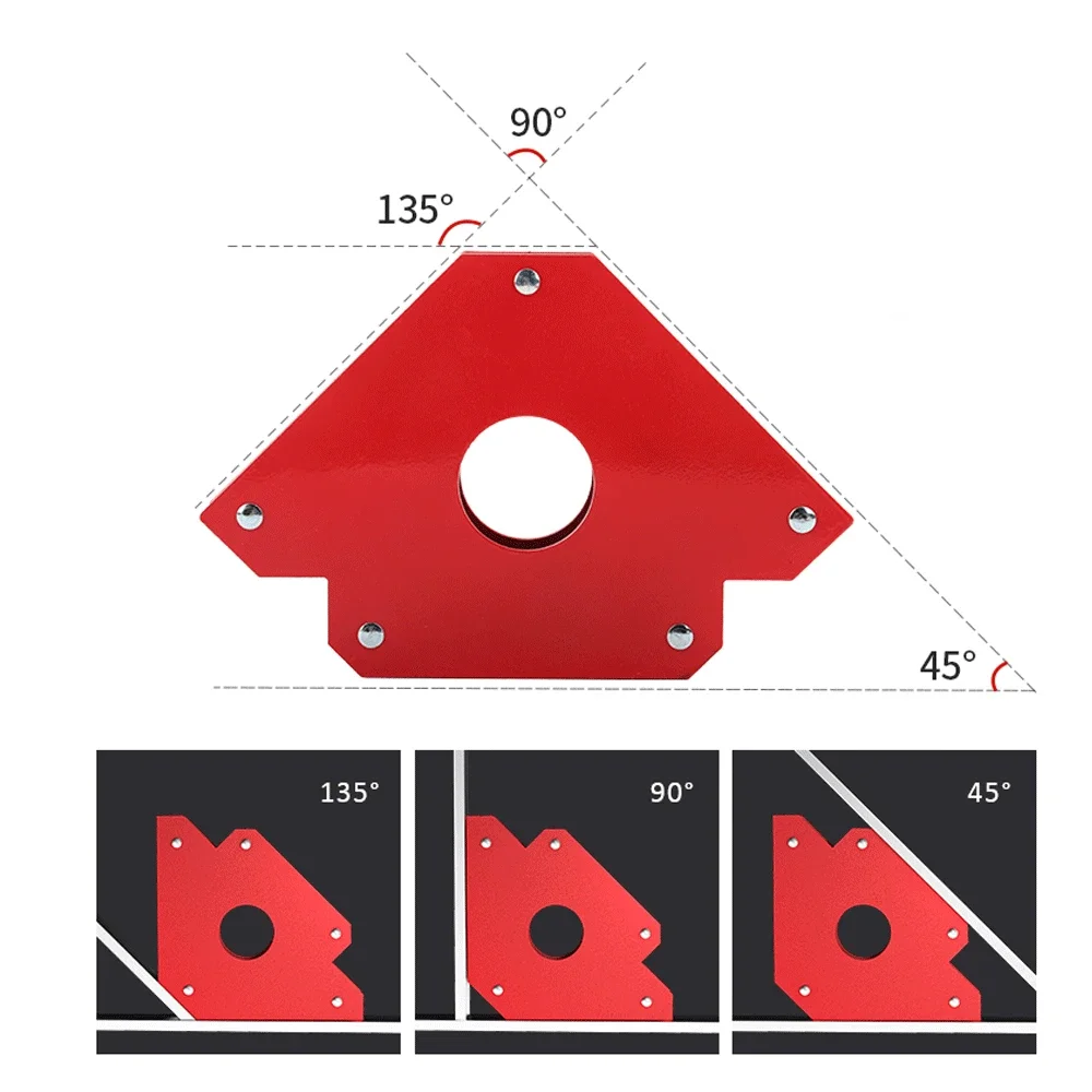 Imagem -03 - Lbs kg Fixer Fixador Magnético da Soldadura de Soldadura 45 ° 90 ° 135 ° Multi-ângulo Posicionador de Solda Auxiliar de Ferrite Ímã Pcs Tamanho m 50 22