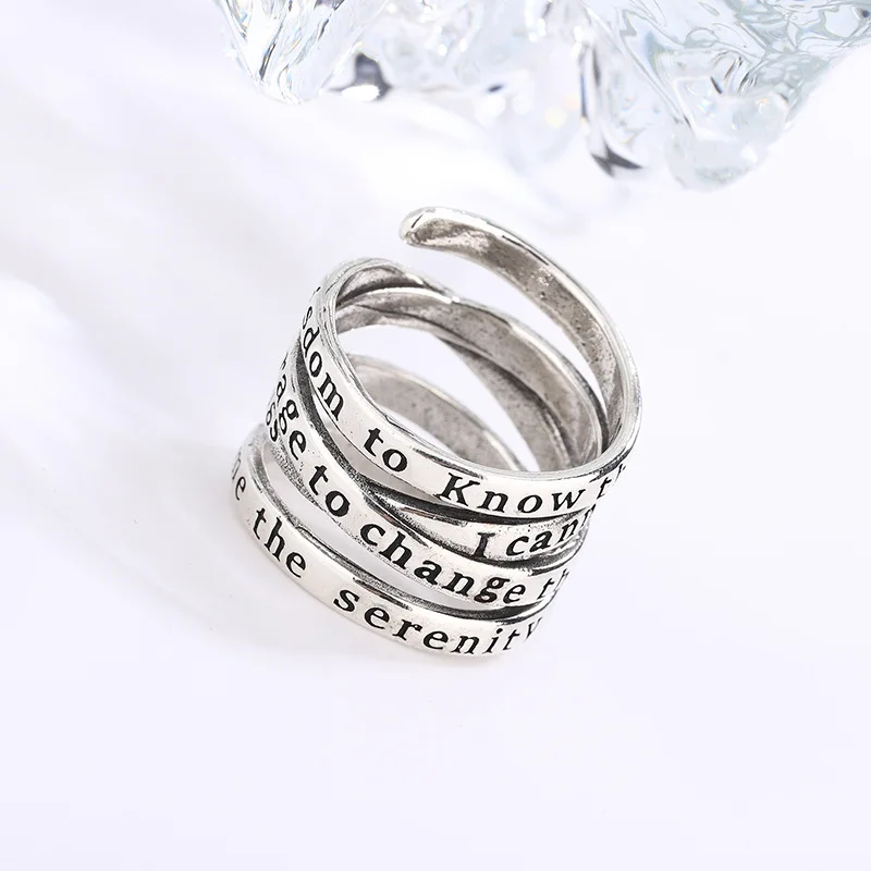 925 Sterling Silver Multilayer Letter ​Rings For Women Wedding Luxury Jewelry Accessories Wholesale Jewellery Money 925