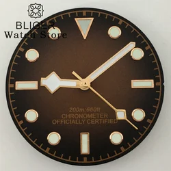 BLIGER 29mm Bronze Dial Rose Gold Index With Hands C3 Luminous Fit NH34 NH35 NH36 ETA 2836 2824 PT5000 Miyota DG Series Movement