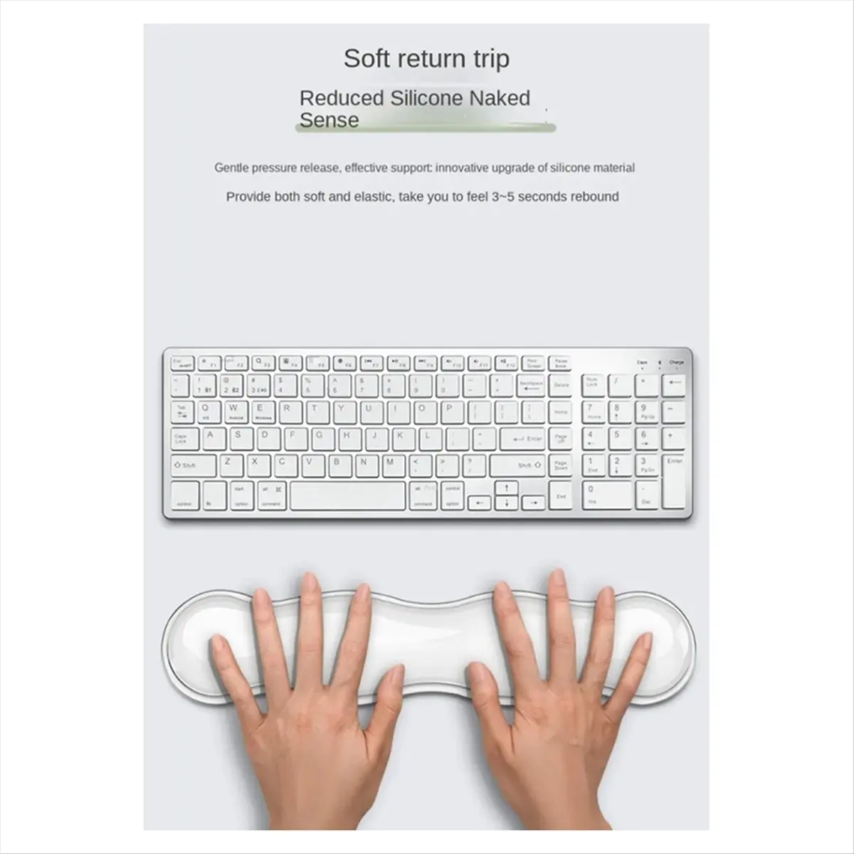 【lucky】 Rubber Mouse Pad with Wrist Rest, Keyboard Tray, Non-Slip Silicone Transparent Desktop Office Wrist Rest