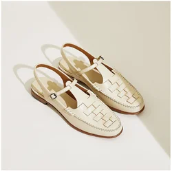 Vintage Elegant Women Shoe 2023 Summer New Woven Temperament Sandals Women Roman Single Shoe Fisherman Women Shoe Mujer Sapato