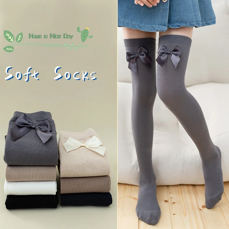 

Lovely Children's Girl's Royal Style Bow Knee High Socks.Baby Toddler Socks Kid's Thighhighs Over Knee Sock Sox 3-11Y