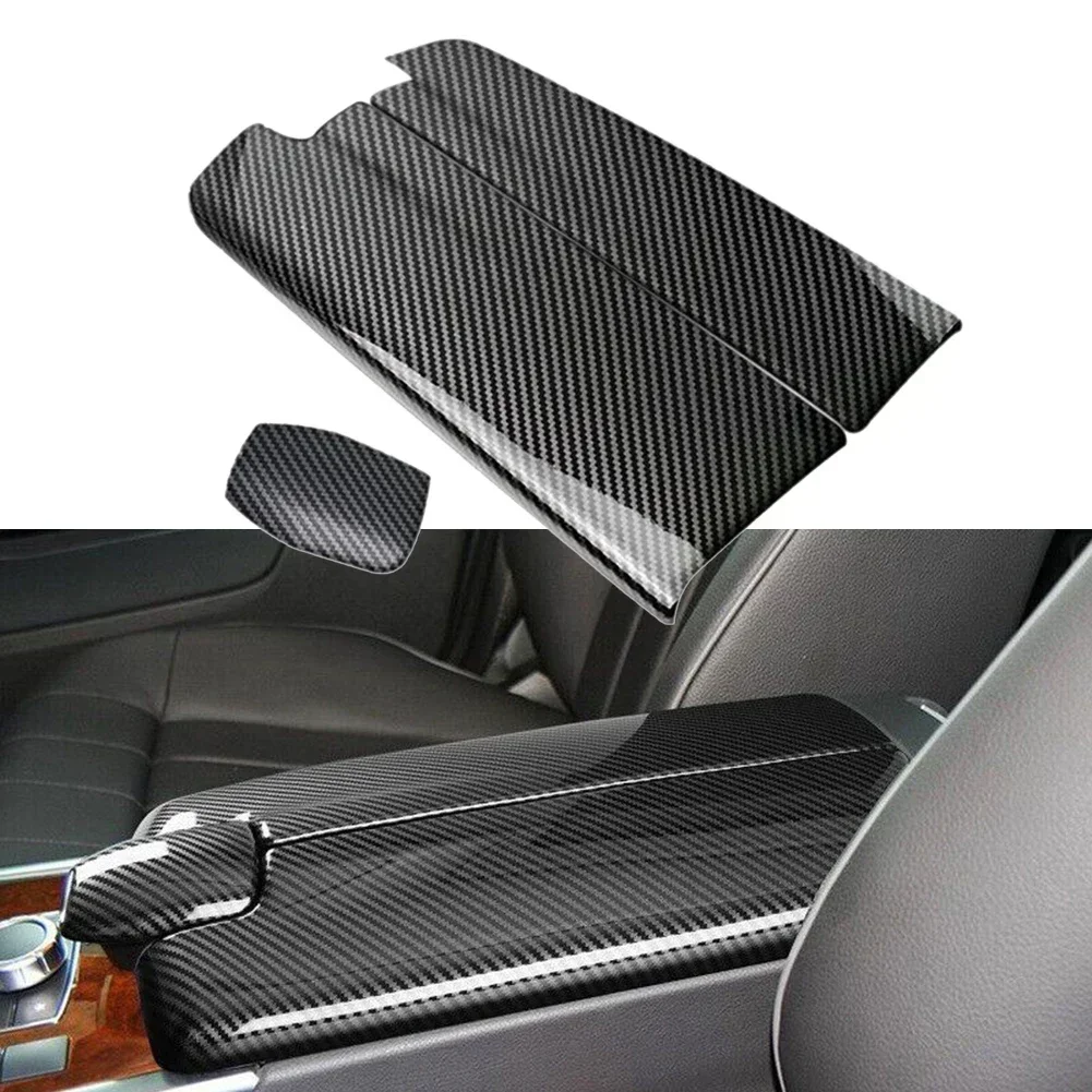 Car Carbon Fiber Center Armrest Box Cover Interior Replacement Parts For Mercedes For Benz E Class W212 Internal Spare Parts
