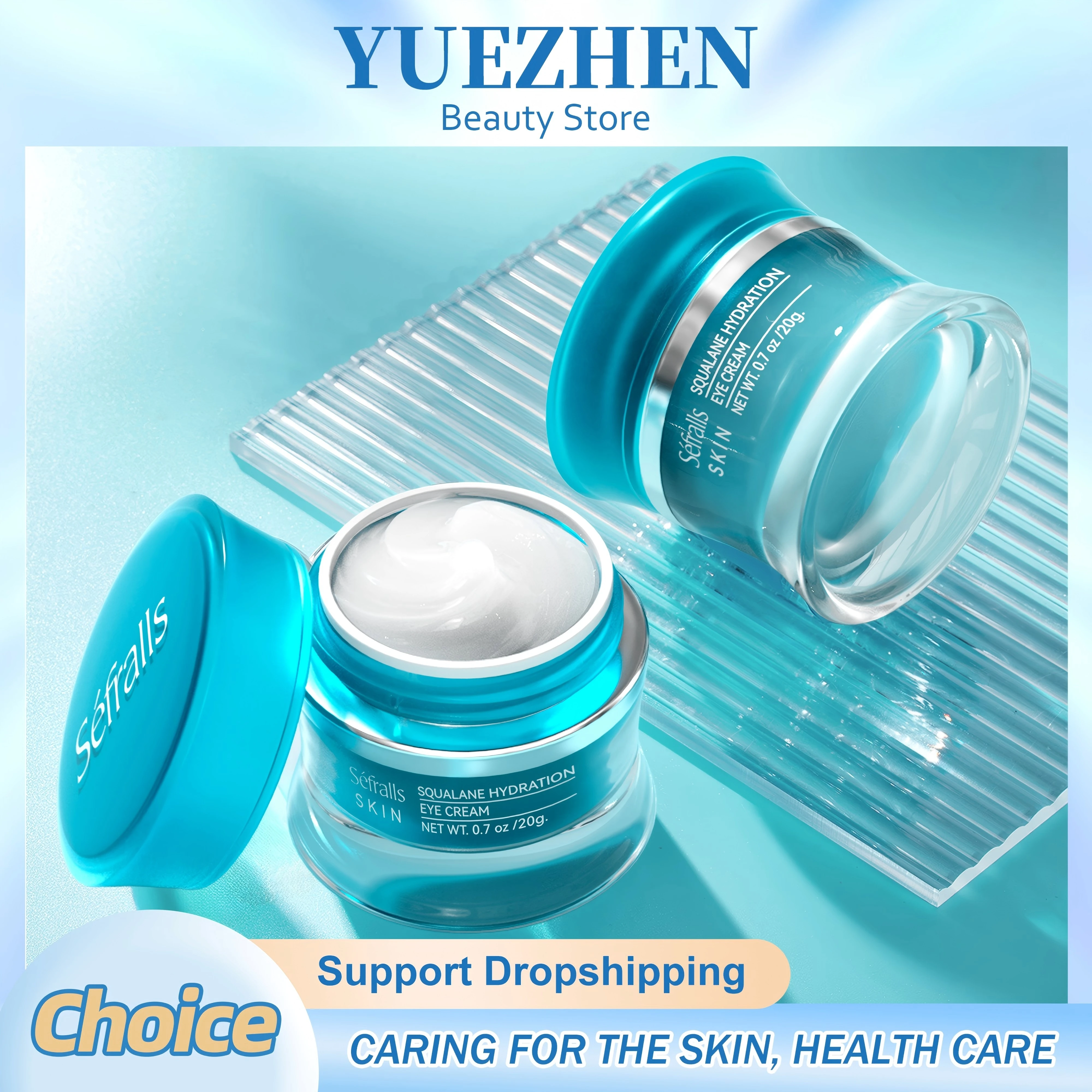 

Séfralls Plant Squalane Eye Cream 20g - Moisturizing Hydrating Skin Renewal, Anti-Dark Circles Cream for Dry Skin, Lightweight