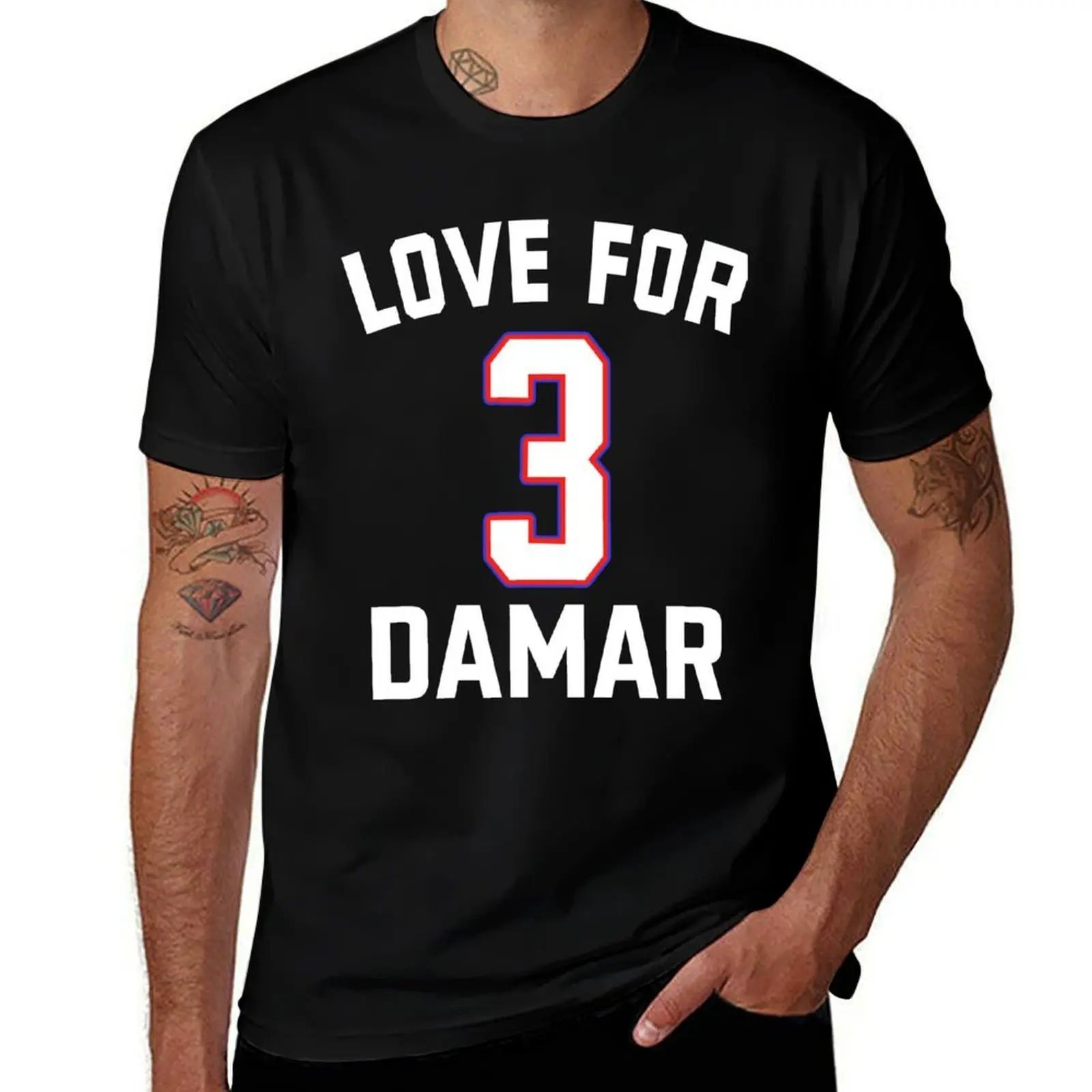 

LOVE FOR 3 DAMAR, LOVE FOR 3 DAMAR T-Shirt t shirts for man cotton funny funny t shirts man T-Shirt