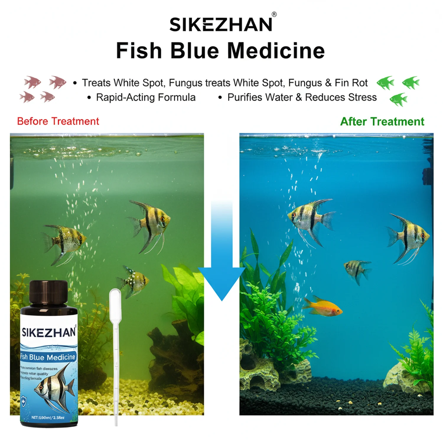 น้ำยาเมทิลีนบลูขนาดใหญ่ 500 มล - Aquarium Fish Medicine บทวิจารณ์และราคา