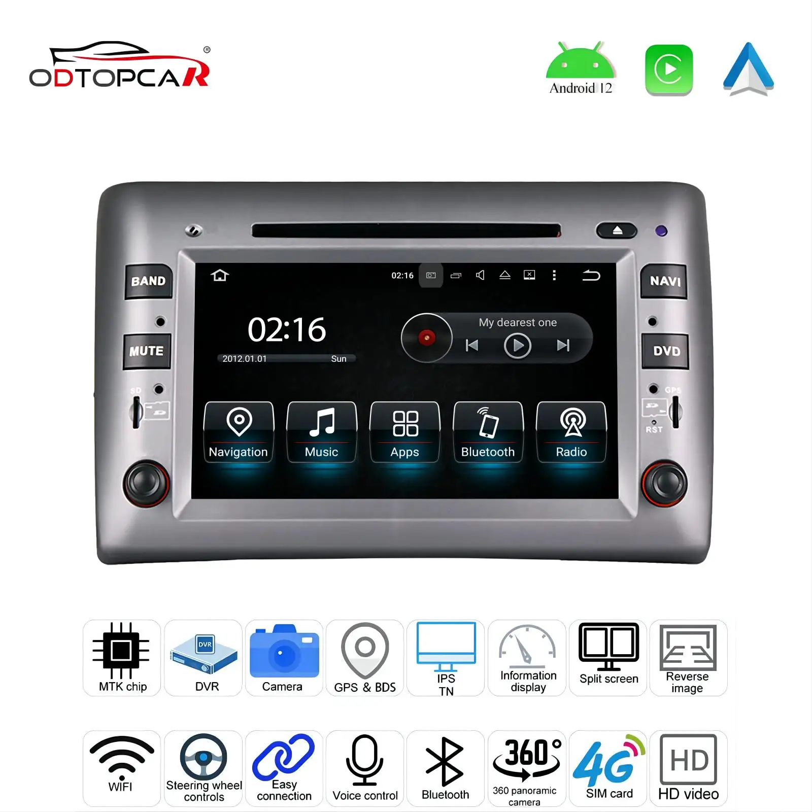 

For Fiat Stilo Radio Android Head Unit 8.0 inch Touch Screen Car Stereo Upgrade Car GPS Navigation Wireless CarPlay Android Auto