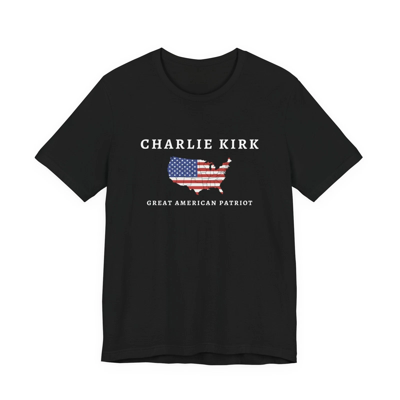 Charlie Kirk Great American Patriot RIP Charlie Kirk Printed Design Tee Comfortable and Breathable Soft Men Clothing Men Tee
