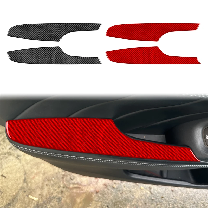 

For Infiniti Q50 2014-2020 Real Carbon Fiber Car Door Armrest Sticker Hnadle Panel Cover Trim Interior Decorative Accessories