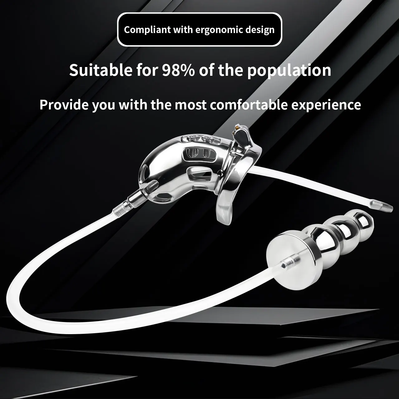 QKKQ Cage de chasteté masculine en métal avec Plug Anal cathéter urétral anneau de pénis serrure de bite jouets sexuels BDSM pour hommes Sissy outils adultes Sexy