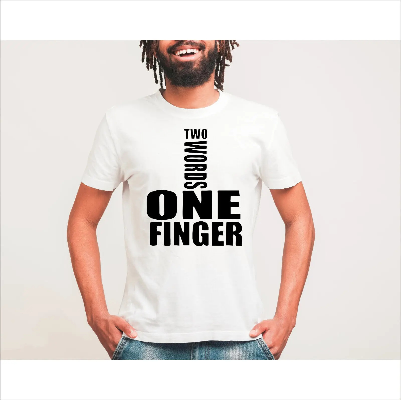 Two Words One Finger Naughty Adults T-Shirt Sarcastic Love Sexy Tee Tops Funny