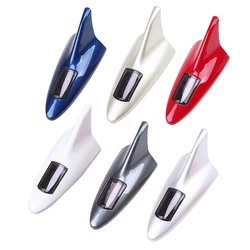 Universal Car Shark Fin Antenna Solar Powered Anti Collision Anti-Rear-End LED Car Roof Warning Lamp Aerials Decorativw Antenna