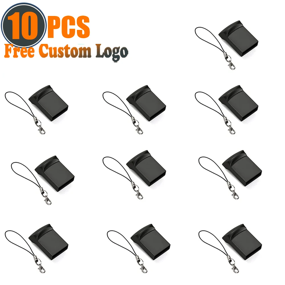 

10PCS/lot Super Mini Metal USB Flash Drive 32GB Pendrive 64GB Cle USB Flash 8GB Pendrive 16G Creative Business Gifts Pen Drive