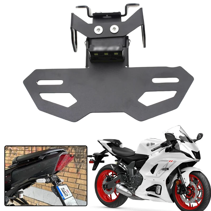 

License Plate Bracket Neat Rear Turn Signal Bracket Fit For YAMAHA YZFR7 MT07 FZ07 2023 2024 License Plate Frame Holder Bracket