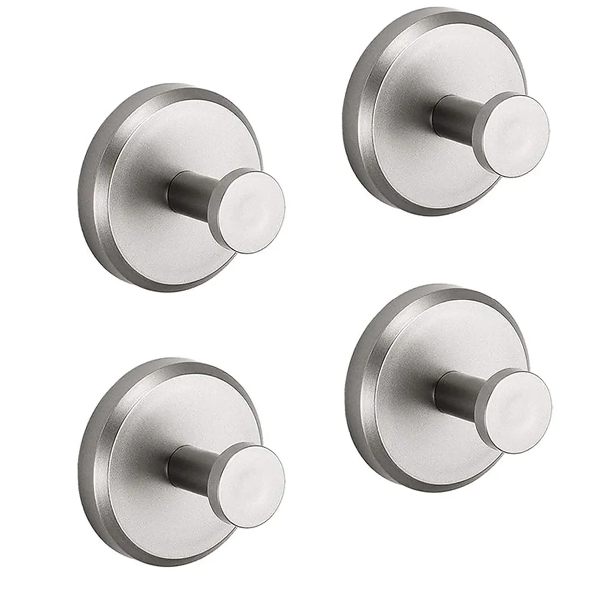 4PCS No-Drill Hooks Shower Hooks Bathroom Glass Door Wall 304 Clothes Hook Hook Bathroom Towel Clothes,Silver