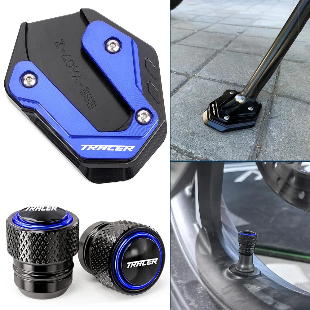 For YAMAHA Tracer 7/700 GT Tracer 9/900 GT Tracer 7 9 700 900 GT Motorcycle Extension Pad Side Stand Kickstand Tire valve caps