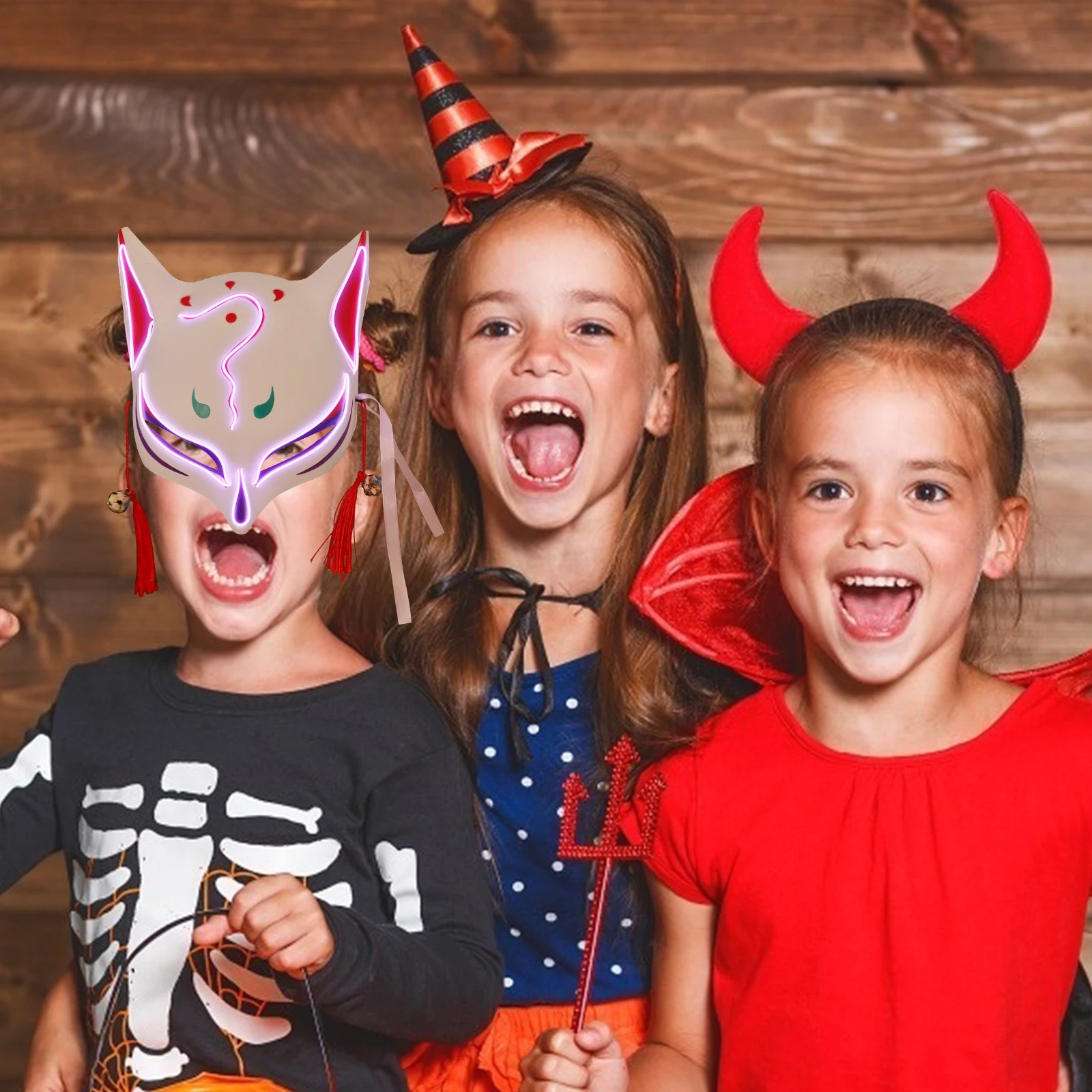 

Fox Masks Halloween Plastic Party Cosplay Masks Creative Glowing Mask Fancy Novel Mask Masquerade Costume Accessories Luminous