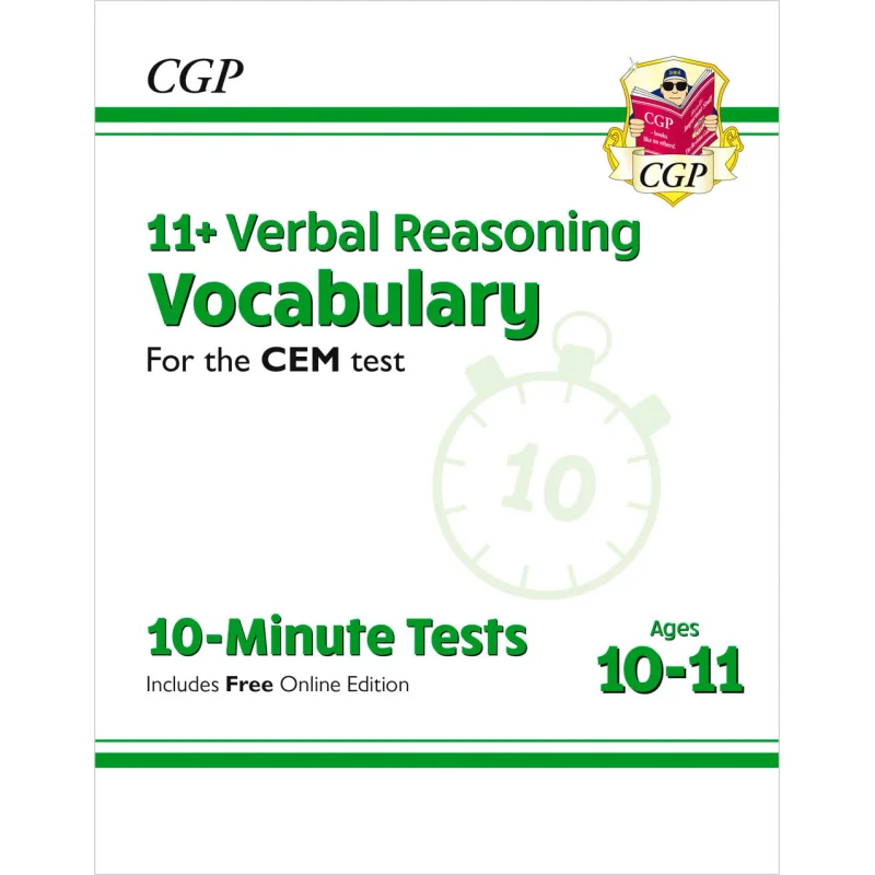 

11 CEM 10Minute Tests Verbal Reasoning Vocabulary Ages 1011 With Online Edition CGP Books 9781789081879