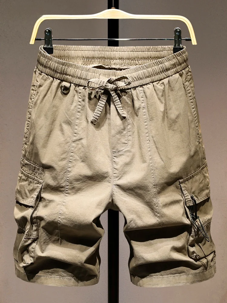 

Классические американские рабочие шорты для мужчин, летние, из чистого хлопка, новые, модные, свободные, прямые, повседневные, бриджи до колена