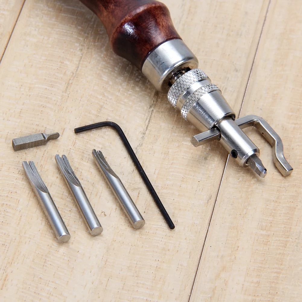 5 en 1 DIY Pro costura ranuradora artesanía de cuero herramienta de ranuradora de costura ajustable profesional multifunción herramienta de cuero de pliegue