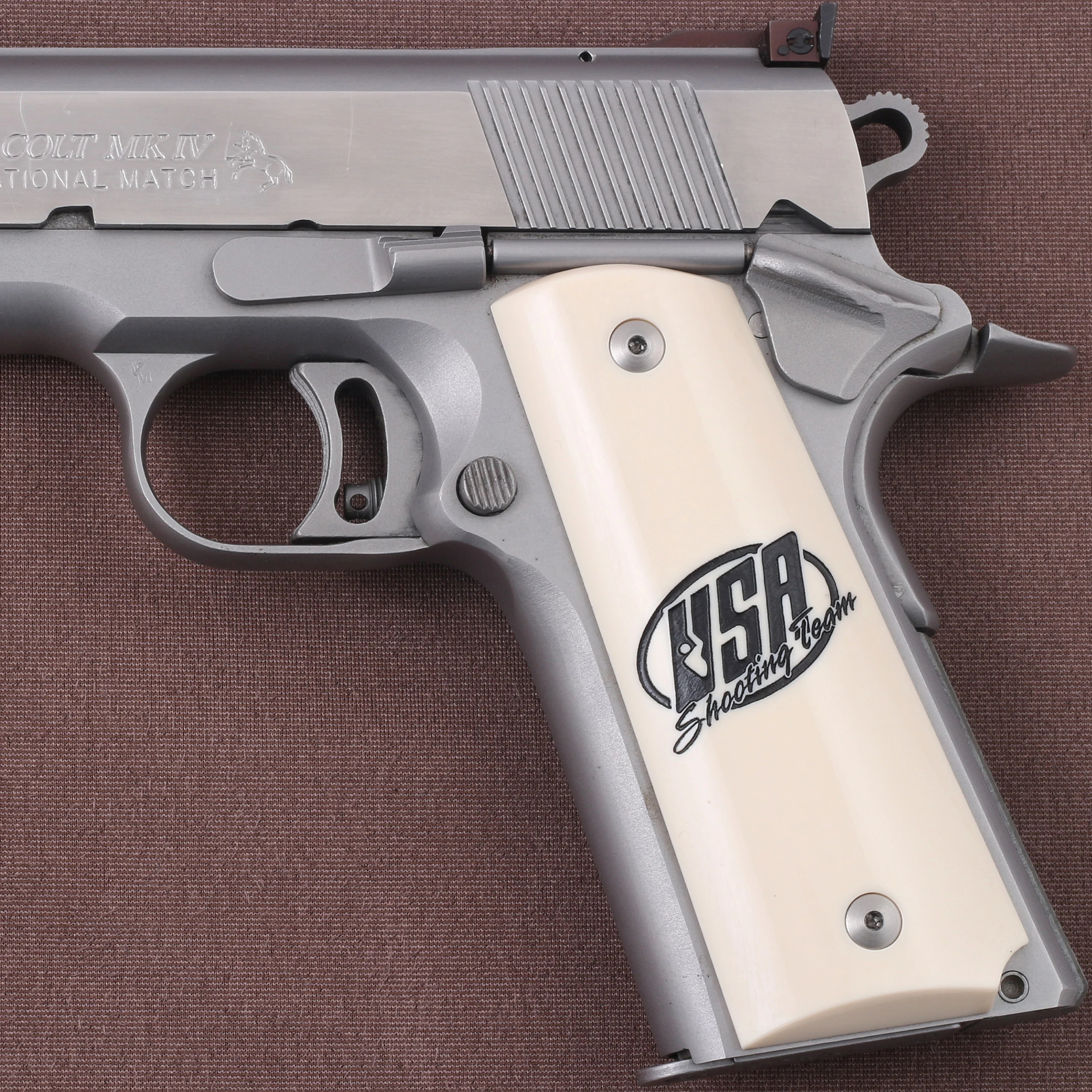 KSD Brand Colt 1911 - Ambicut Compatible Ivory Acrylic Grips