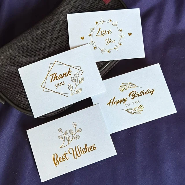 Custom Hot Stamping Business Cards 200Pcs, Luxury Color Copperplate Paper with Logo, Custom Size & Personalized