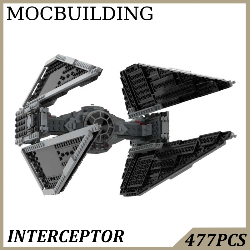 

Interceptor Spaceship Display Model MOC Building Block Bricks DIY Construction Toys Birthday Gift