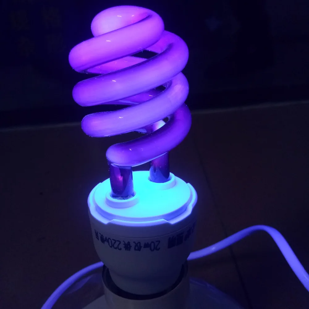 E27 20w 40 220v luz ultravioleta lâmpada economizadora de energia espiral quartzo fluorescente uv luz preta cfl 365nm lâmpadas de efeito quarto